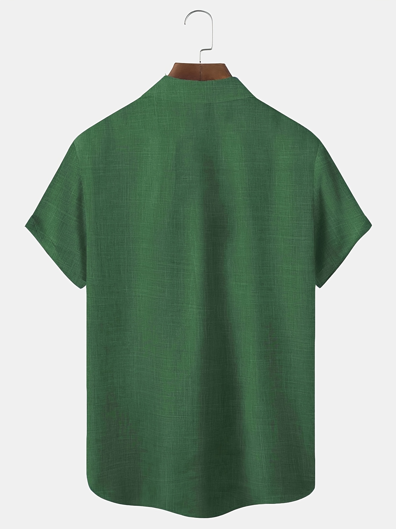 Men'S Plus Size Vintage Black Casual Button-Up Short Sleeve Shirt with Pockets - Summer Basic Lapel Collar, Non-Stretch Fabric, Regular Fit, Adult Sizes, Lightweight Polyester, Casual Attire | Classic Buttonup Shirt | Solid Color Shirt, PLUS SIZE