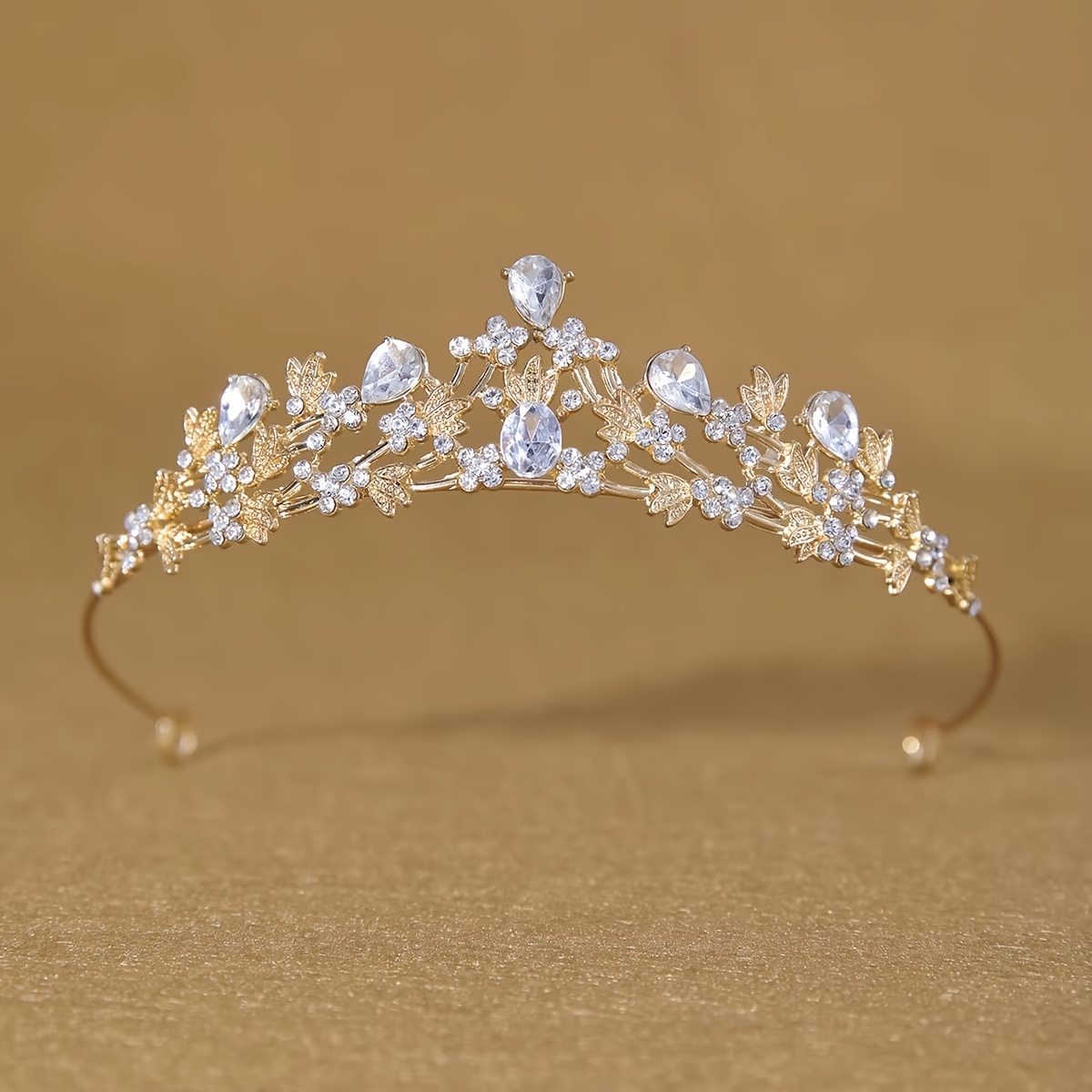 Image of And Bridal Princess Engagement Birthday Ball Wedding Crown Rhinestone Colorful Hair Accessory