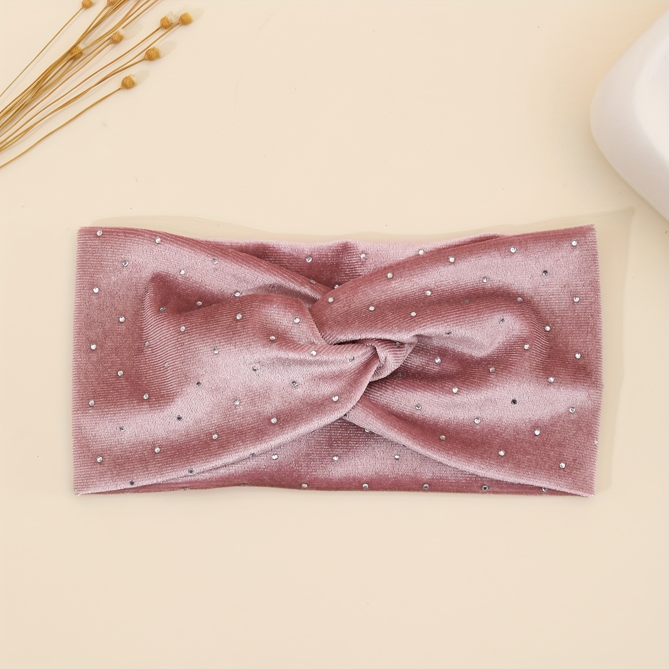 Wide Satin Ribbon Headband With Star Pattern