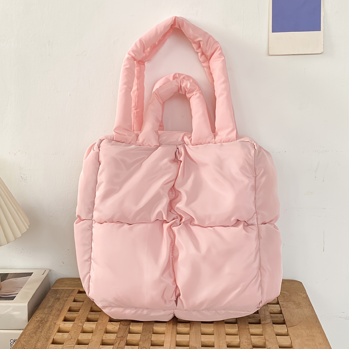 Image of Sweet And Stylish Quilted Large Capacity Handbag, Minimalist Casual Shoulder Bag, Suitable For Daily Commuting, Travel, Etc