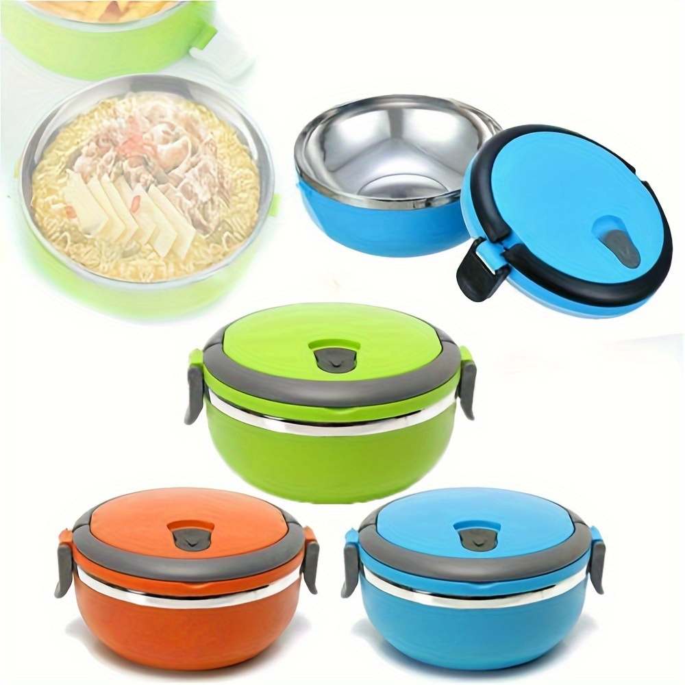 

1pc Stainless Steel Insulated Lunch Box, Portable Round Student Bento Box, Multi-layer Combination Sealed Fresh-keeping Lunch Box