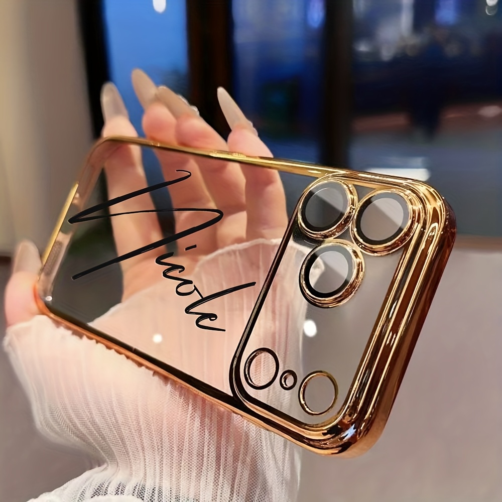 E-shop Handyhülle - Personalisierte, individuell gestaltete Namenshülle, kompatibel mit iPhone 17 16 15 14 13 12 11 Pro 15 14 Plus 17 Air. Luxuriöse,