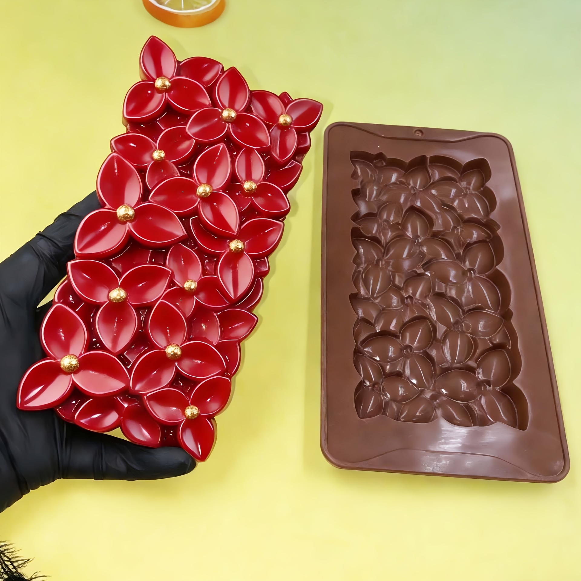 Image of Silicone Molds For Petal-shaped Chocolates With Floral Patterns For Valentine's Day, Fondant For Mother's Day, Baking Candy Molds, And Resin Decoration Molds
