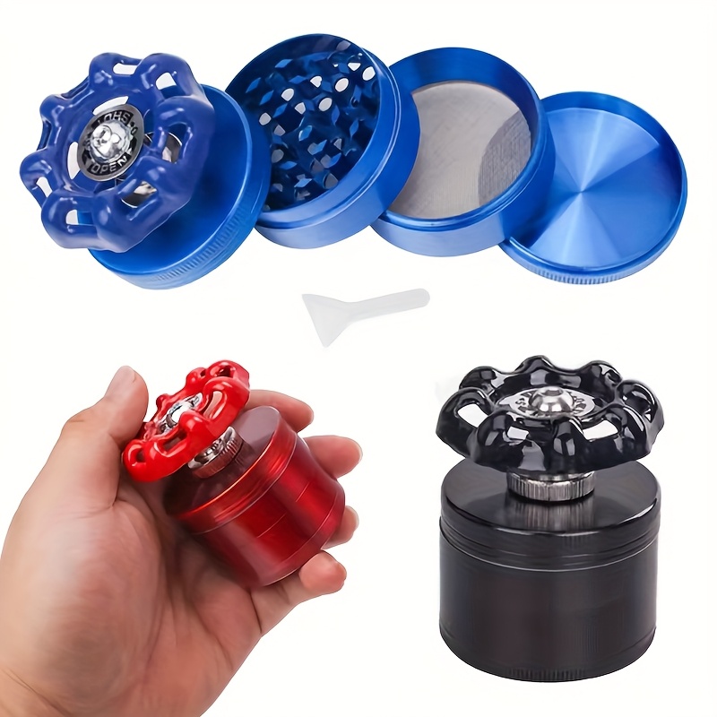 1pc faucet shaped tobacco grinder tobacco herb spice grinder hand metal smoking tobacco herb accessories cigar tools storage halloween valentines day gift