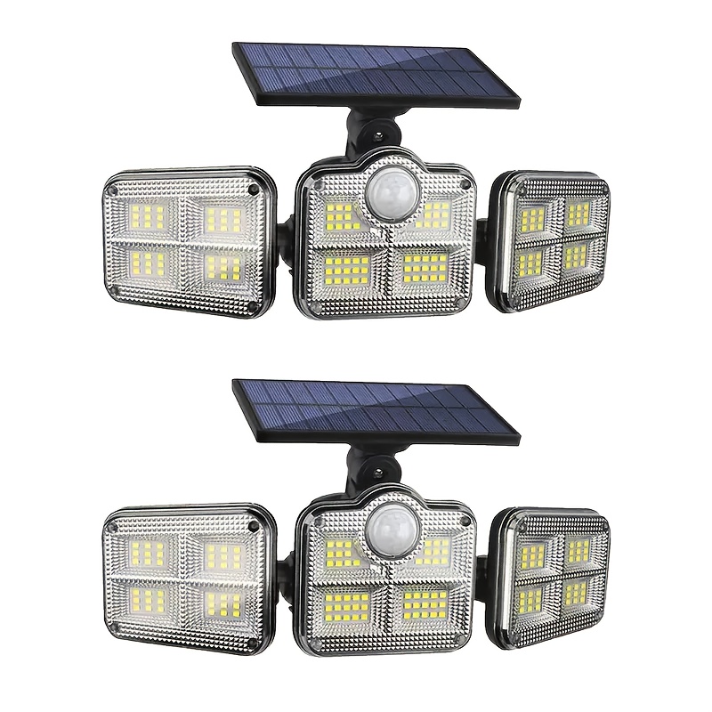 TEMU Set Of 2 Solar- Outdoor Lights Featuring 122 Leds, Equipped With Motion Sensors And , Designed As Security Floodlights With A 270° Wide Angle,