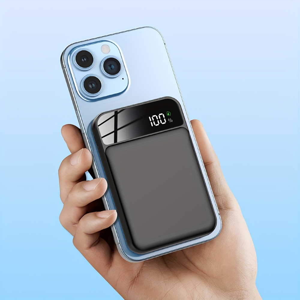 TEMU Magnetic Wireless Charging Portable Power Bank 10000mah Large Capacity Is Suitable For All Kinds Of Electronic Fast Charging Speed