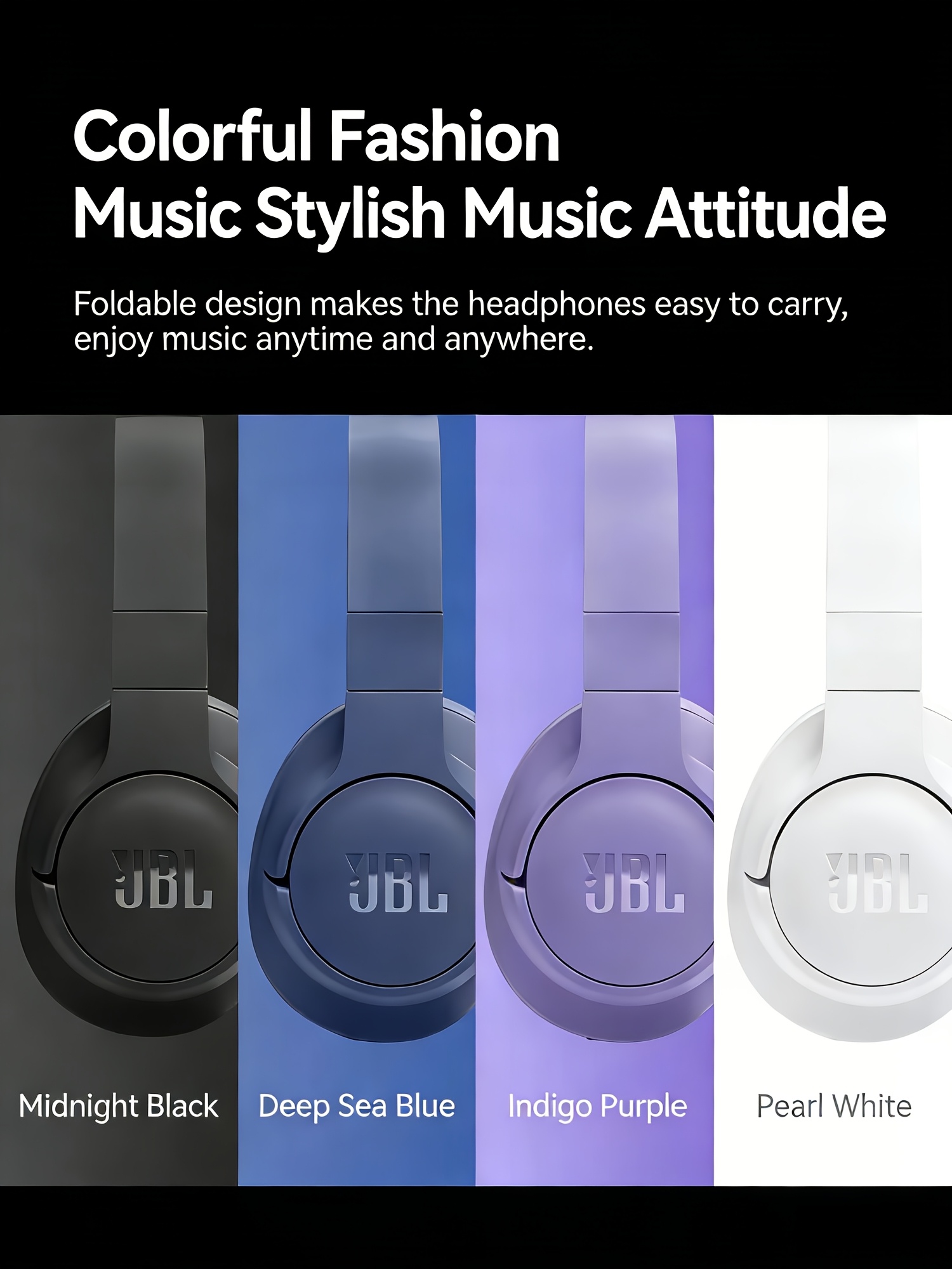 JBL Tune720BT Wireless Headphone, 5-Min Fast Charge, Over-ear Comfortable Wearing, Foldable & Portable