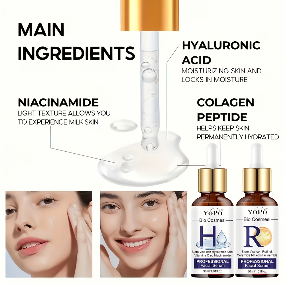 glutathione serum with retinol 2pcs hyaluronic acid retinol serum set niacinamide
