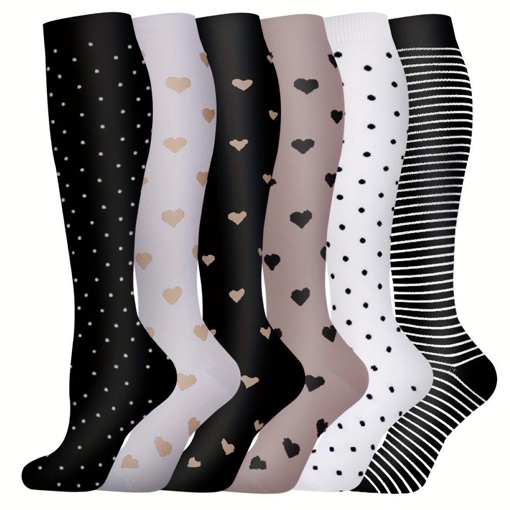 Gift For Mom 6 Pairs Compression Socks Circulation Is Best Athletic & Daily For , Running, Climbing