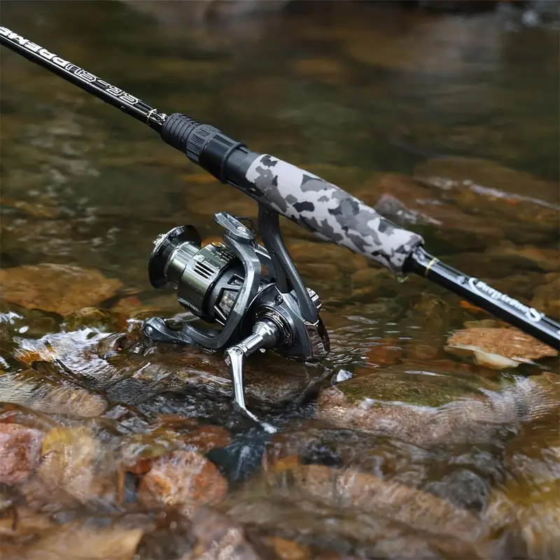 camouflage fishing pole Ugly Stik Camo Conventional Combo with tough ProFISHiency 7'0" Retro Spinning Combo