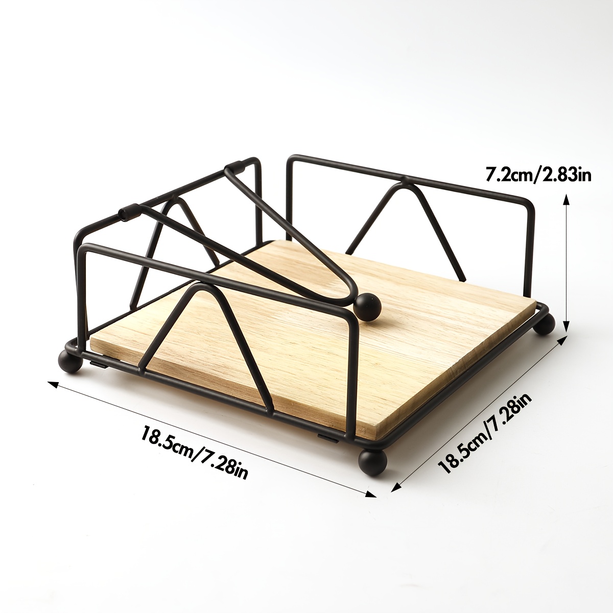 TEMU 1pc Iron Art Paper Towel Napkin Holder For Coffee Shop Restaurant Table Square Paper Towel Storage Rack