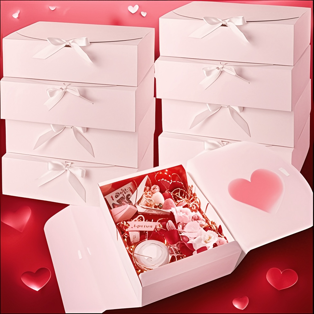 

10pcs Elegant White Gift Boxes With Ribbon - Weddings, Valentine's Day, Day, Birthdays, Bridesmaid Proposals & More - 10.6x7.8x3.1" Paper Boxes