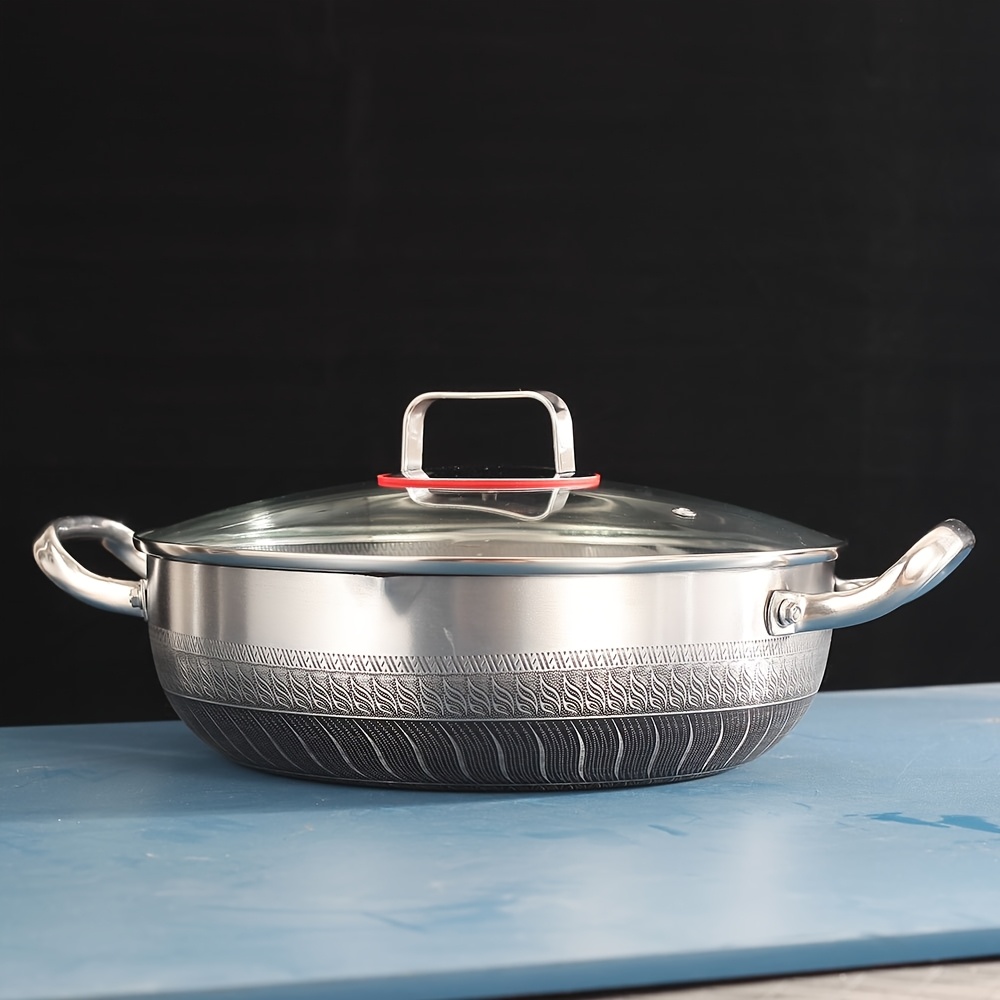non stick double sided honeycomb frying pan silvery Temu Bahrain