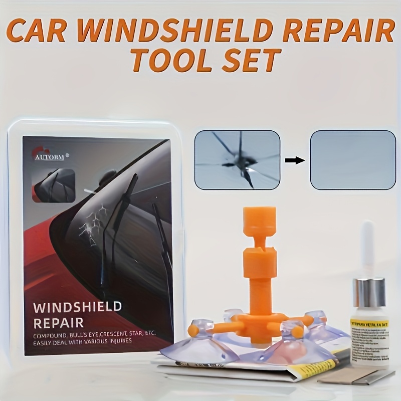 

1pc Autowindshield Repair Kit, Plastic Material, Quick Resin Application, Suction Sealing Device For Small And Fixing