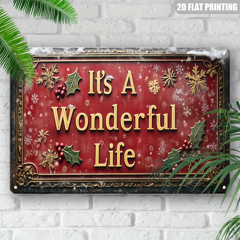 

Vintage Metal Sign "it's A " - Wall Hanging Decorative Plaque For Christmas, Santa Theme, Multipurpose Use, English Language, Wall Garden Bar Porch Farmhouse Decor, 8x12 Inch - 1 Piece