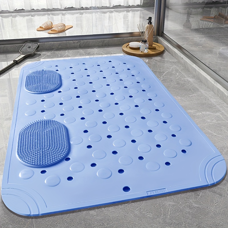 TEMU Sustainable Non-slip Bath Mat With Suction Cups - Safe Massage Pad For Pregnant Women & Elderly, Essential