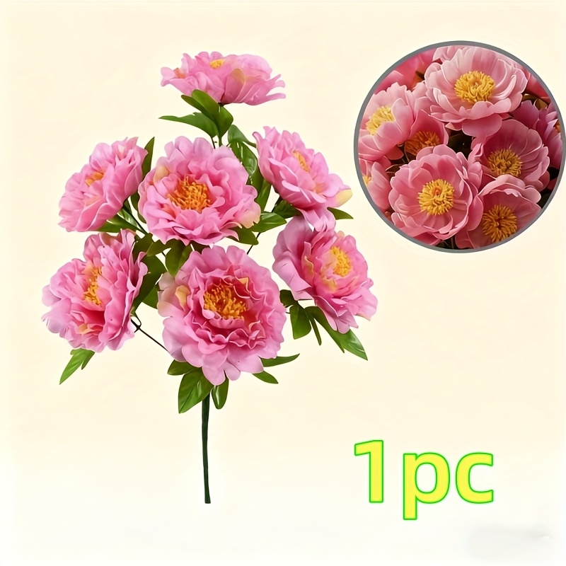 Image of A Large Bouquet (7 Heads) Of Exquisite Outdoor Artificial Flowers, Inches Long, Featuring Uv-resistant , Suitable For Weddings, Garden Patios