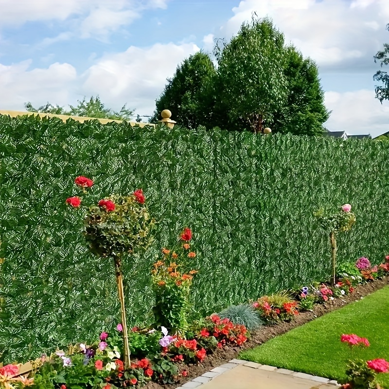 Image of 1pc Artificial Ivy Fence Screen, 39.5in*120in Fence Screen Lattice With Artificial Leaves, Indoor Terrace Balcony Apartment Outdoor Garden Wall Pad Decoration