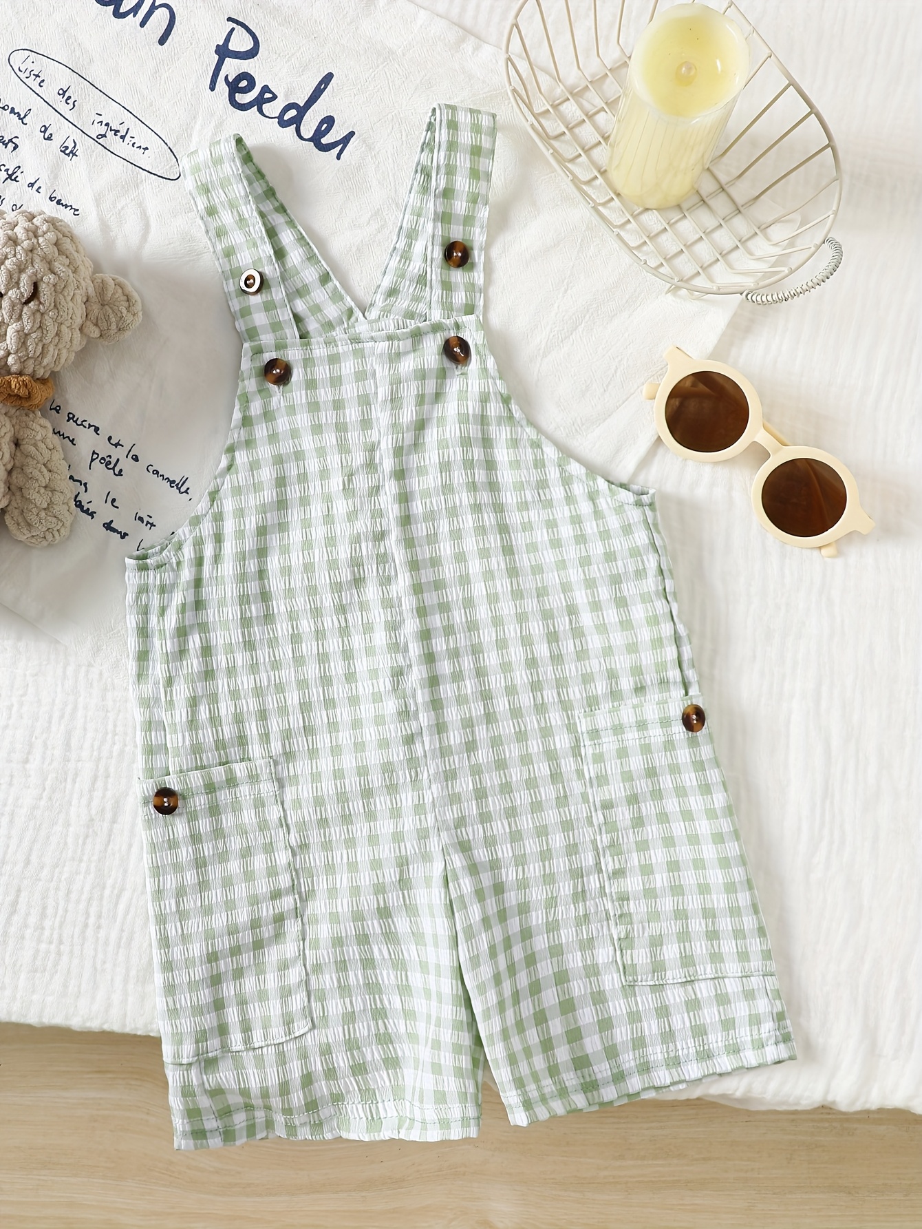 ボトムス bel&bow Checkerboard Overall 1y d52f40e1-d448-43a3-8204-