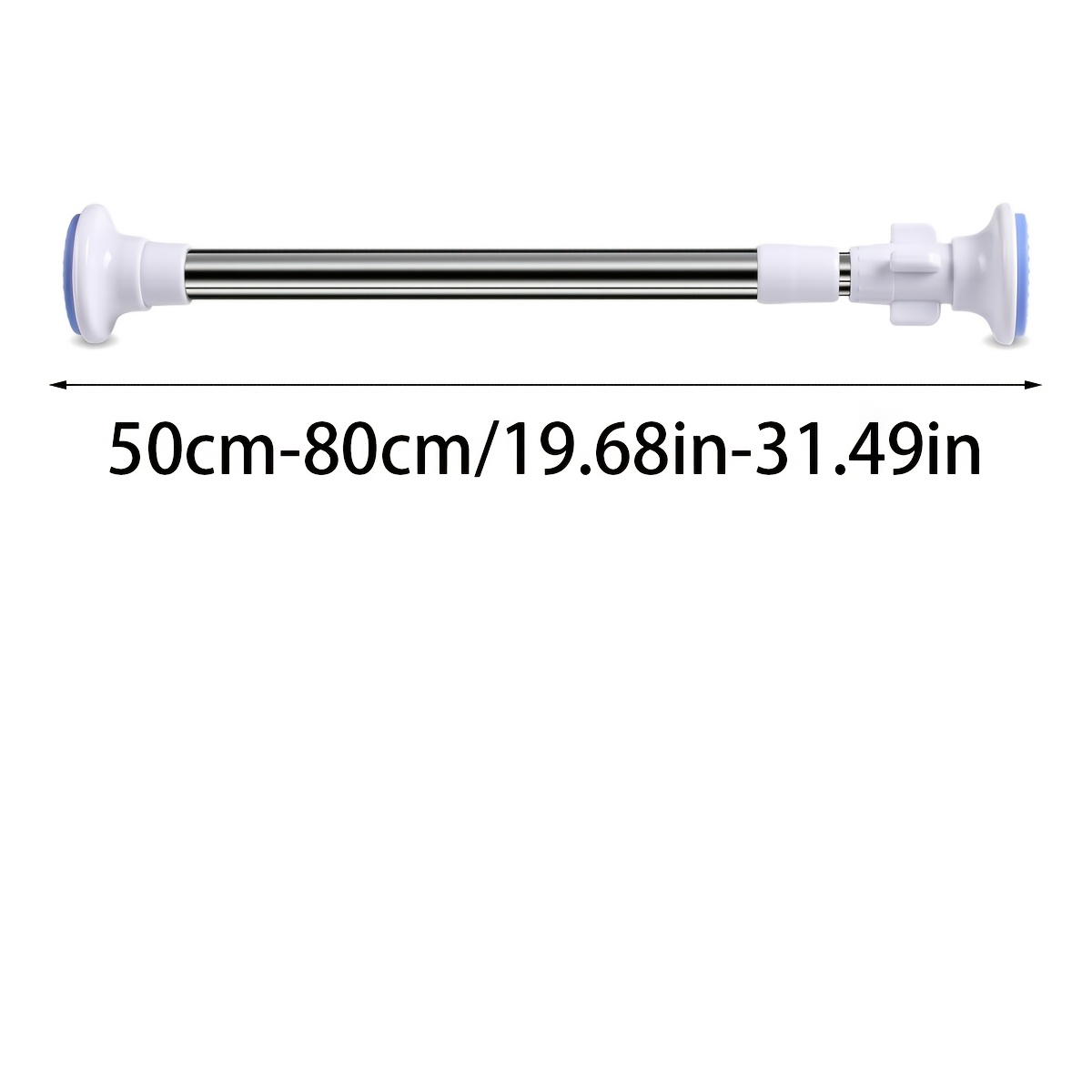 TEMU 1pc Adjustable Tension Curtain Rod - No-drill Design, Sturdy Telescopic Rod Suitable For Bathroom Shower Curtains, Closet Hanging, Window Decor,