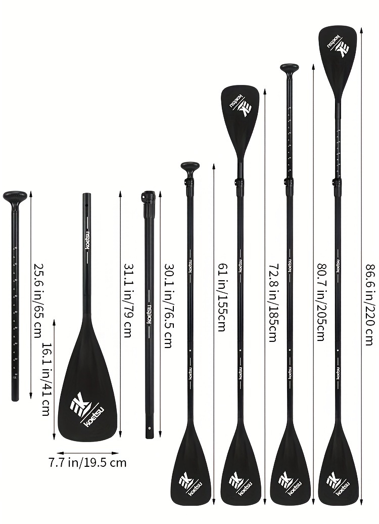 KOETSU Paddle Board Made of Aluminum Alloy, Suitable for Both Single And Double-Ended Paddling, And Can Be Used with Inflatable Kayaks.