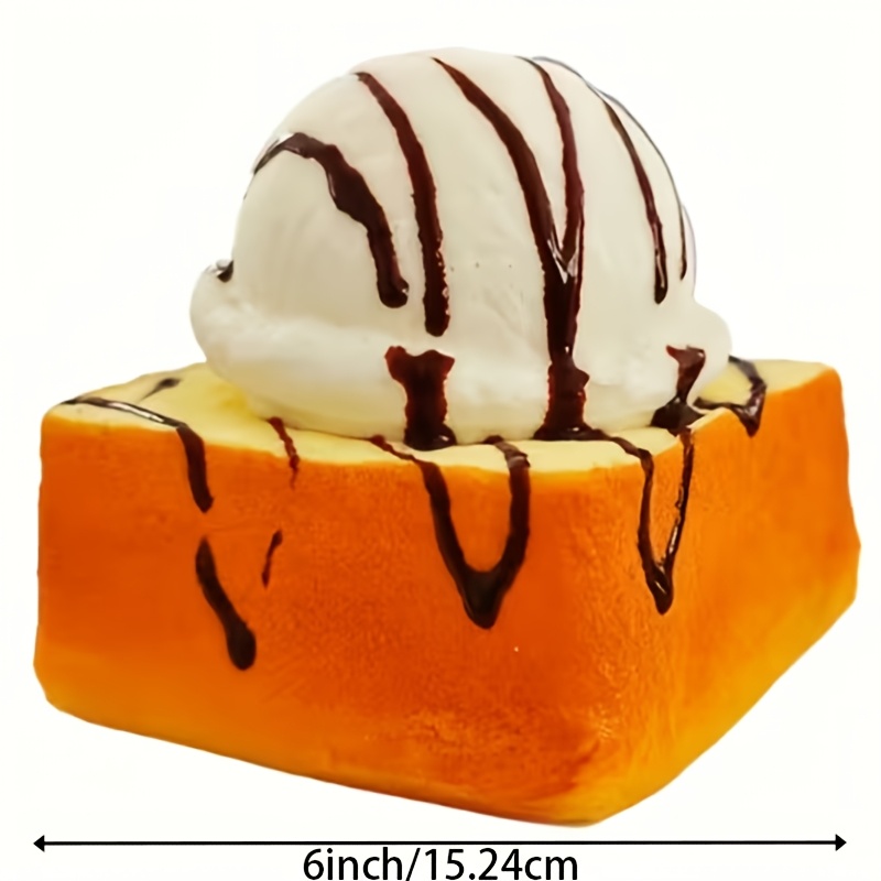 TEMU 1pc Cream Toast Decorative Sticker, Vinyl Sticker - Durable, Easy-to-apply Decoration, Suitable For Cars, Laptops, Refrigerators, Tables, Water