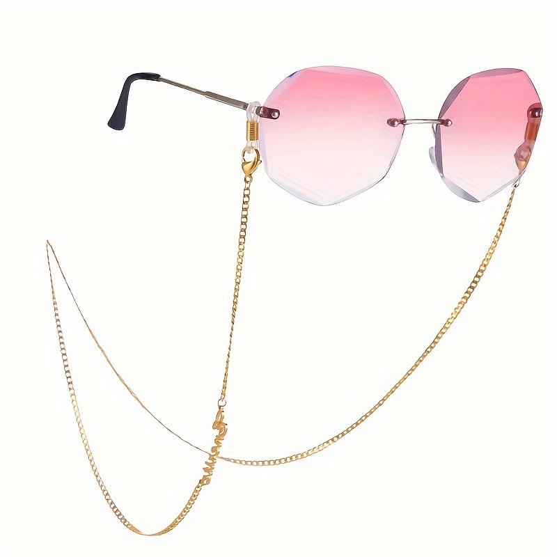 TEMU [Personnalisé] Chaîne NK Personnalisée avec Nom, Lunettes Chaîne pour Femmes en Acier Inoxydable, Cordon de Chaîne avec Nom Personnalisé, Chaîne