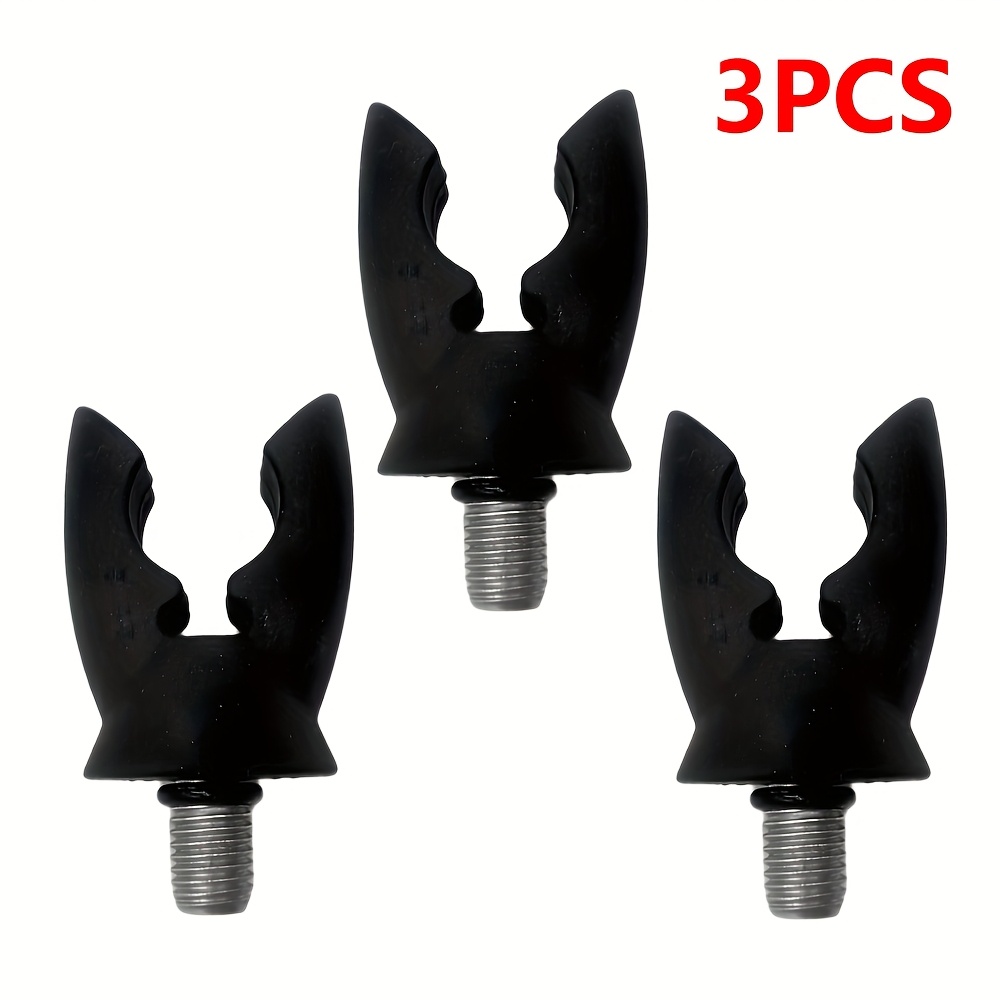 TEMU 3-pack Rubber Fishing Rod Holder Tips, Ideal For Carp Fishing, Alarm Rods Portable Fishing Rod Pod Support Buzzer Bar Fishing Equipment