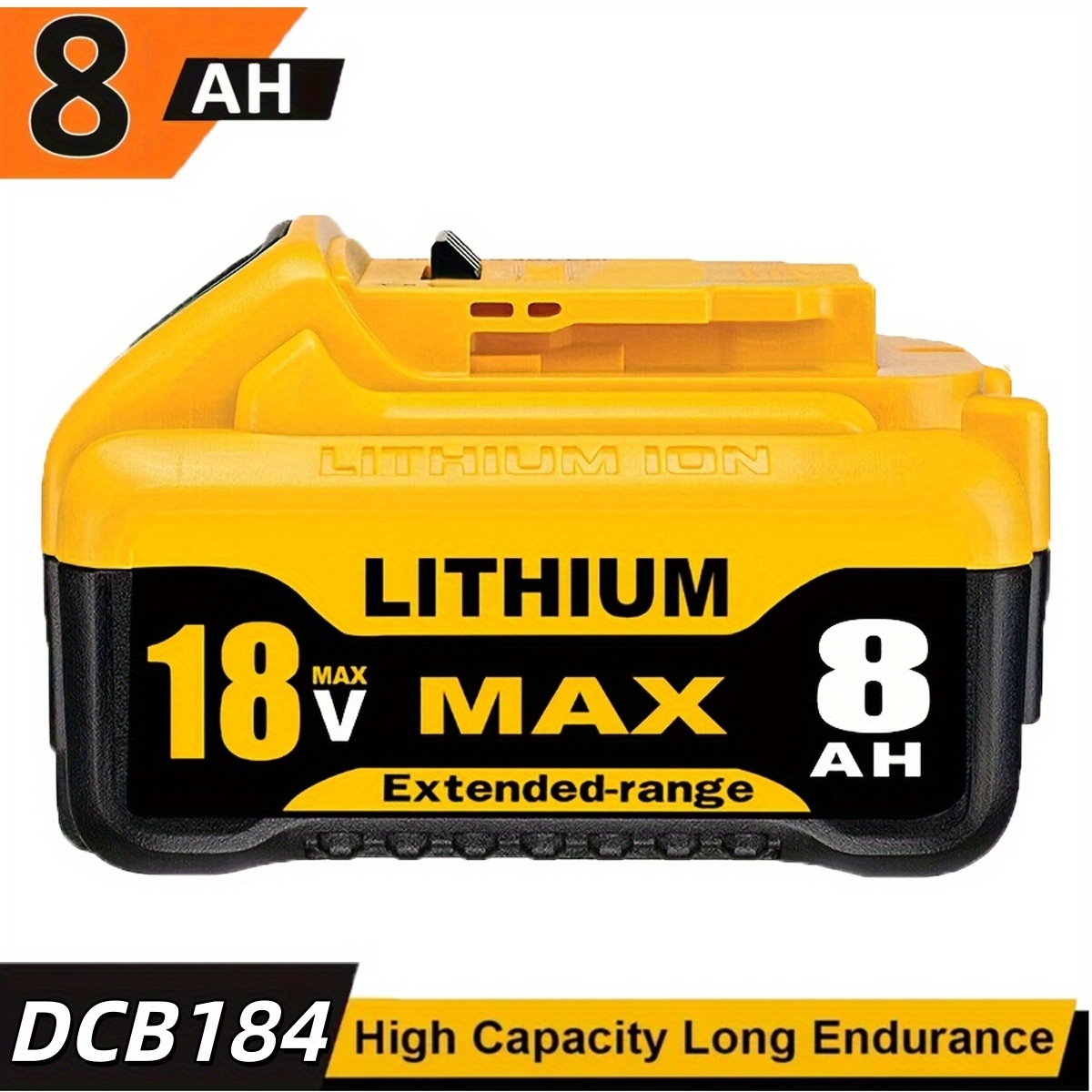 TEMU 2pcs/ 1pc 18v 8.0ah Replacement For Battery For 18v Xr Dcb200 Dcb101 Dcb107 Dcb112 Dcb105 Dcb203