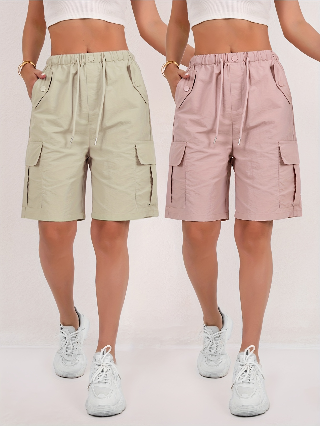 ★ SPAO★ Women's Cargo Bermuda Shorts SPTHF24G11 Faded Glory - Women's Cargo Bermuda Shorts - Walmart.com