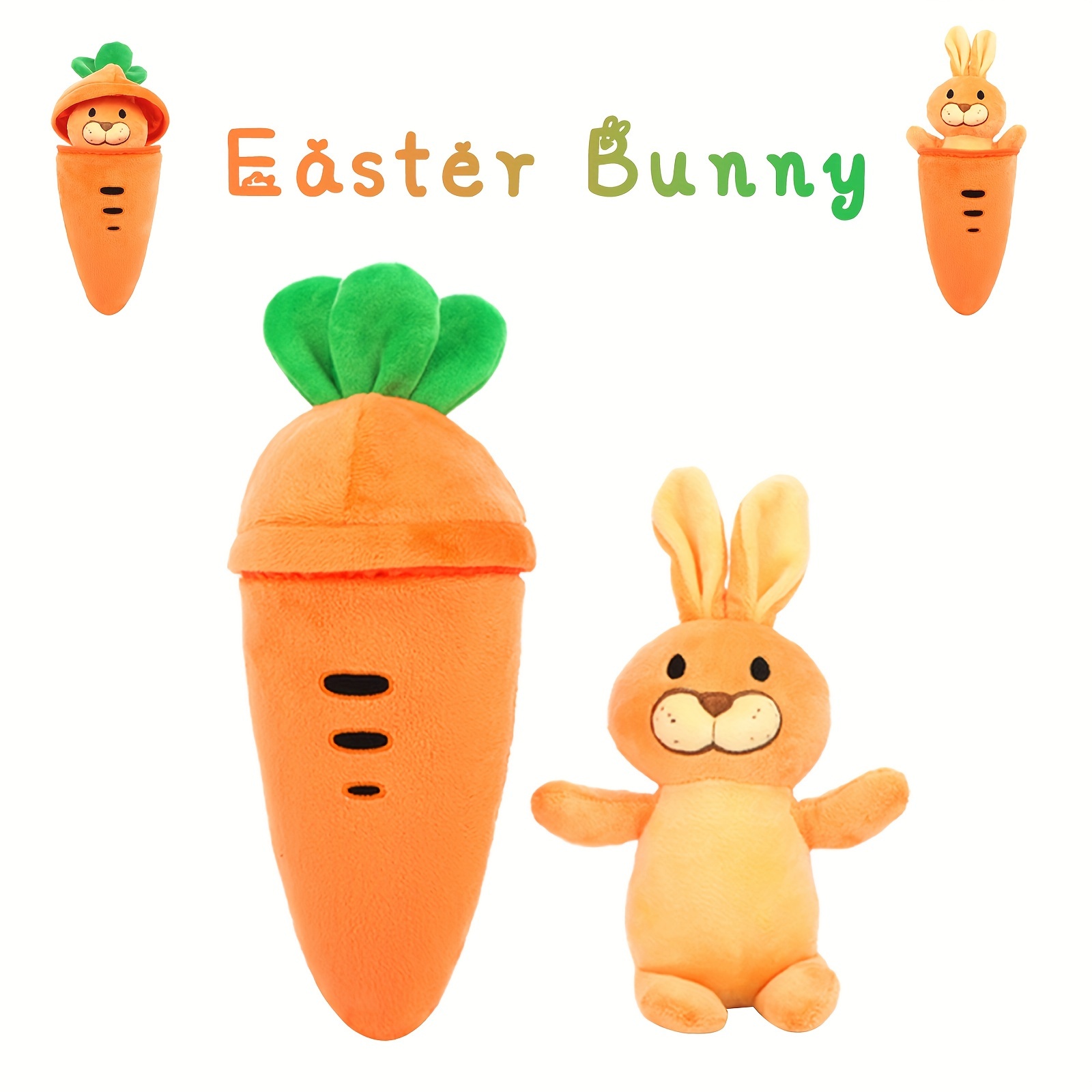 Jouet poupée en peluche lapin mignon et câlin 15 cm avec carotte