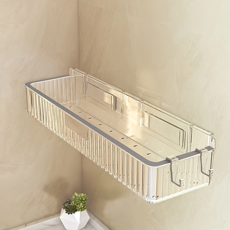 

Hanging Bathroom Wall Shelf: Clear Acrylic Design For Bathroom Accessories