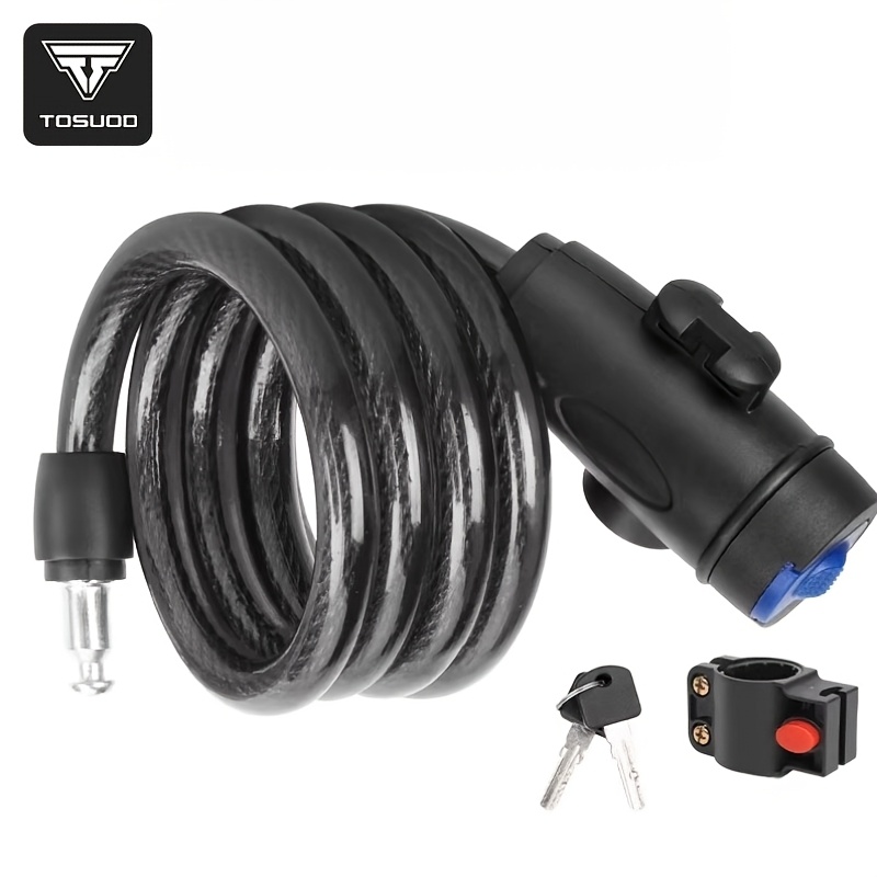 TEMU Candado de cadena para bicicleta de montaña TOSUOD, candado de cadena portátil antirrobo para bicicleta individual, material de aleación de ,