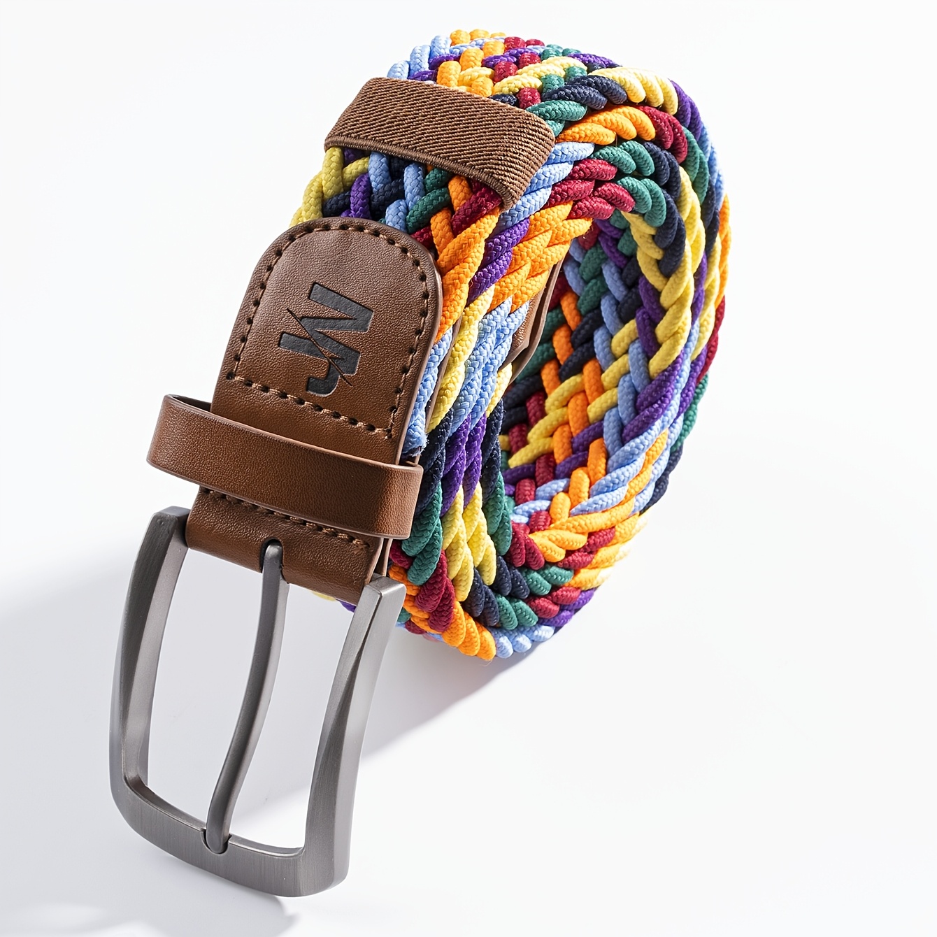 Image of Colorful Braided Belt, In Multiple Colors. Suitable For Shorts And Trousers, A Casual Clothing Accessory. The Golf Belt Is Durable