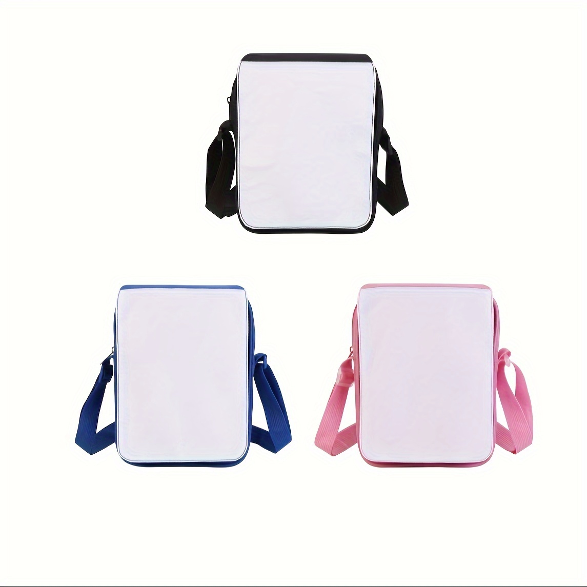 

Blank Sublimation Lady's Polyester Crossbody Bag With Adjustable Strap And Zipper Closure