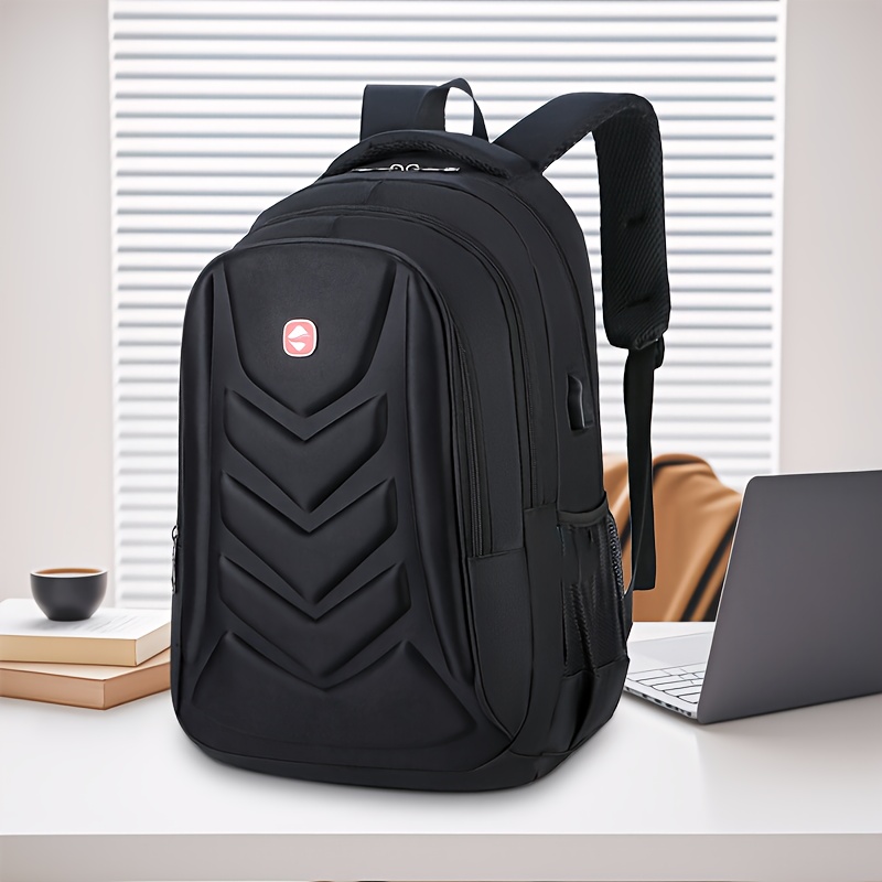 TEMU Versatile Outdoor Backpack For Hiking, Cycling & Hunting - Durable, High-capacity With Practical Pockets, Zip Closure, And Hard Shell Design - Black, Travel Backpack