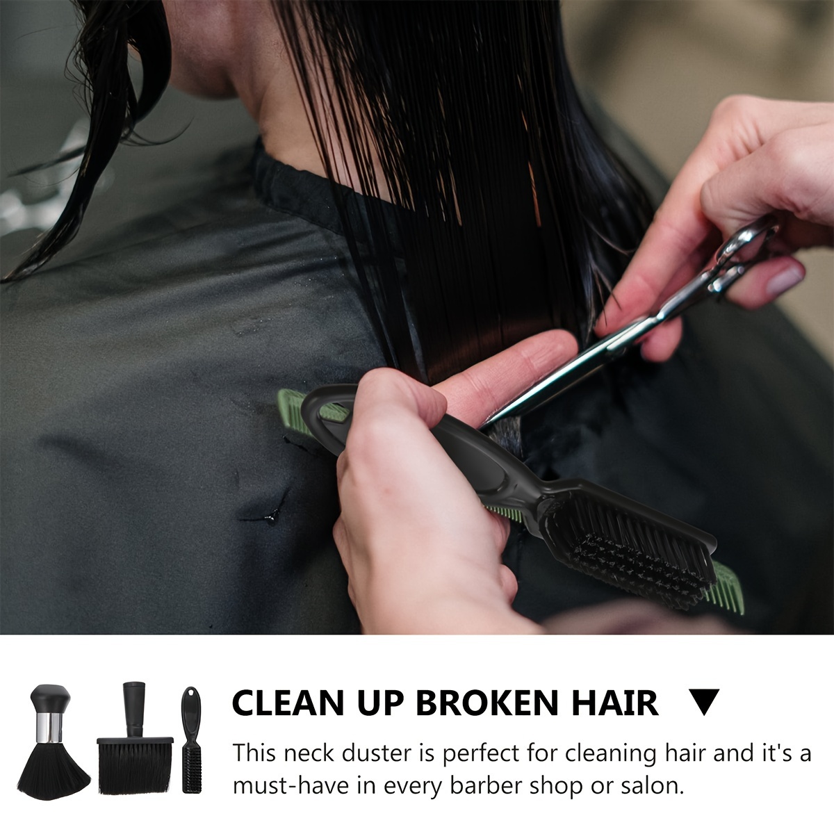 3pcs hair break brush cleaning brush hair cutting neck dusting brush hairdresser face cleaning brush hairdressing neck dusting brush plastic comb male model details 1