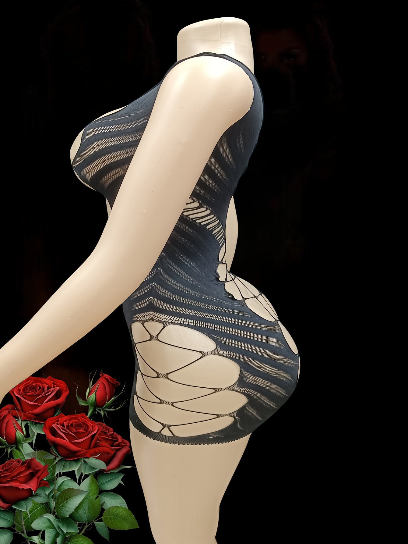 womens lingerie featuring fishnet floral patterns sheer