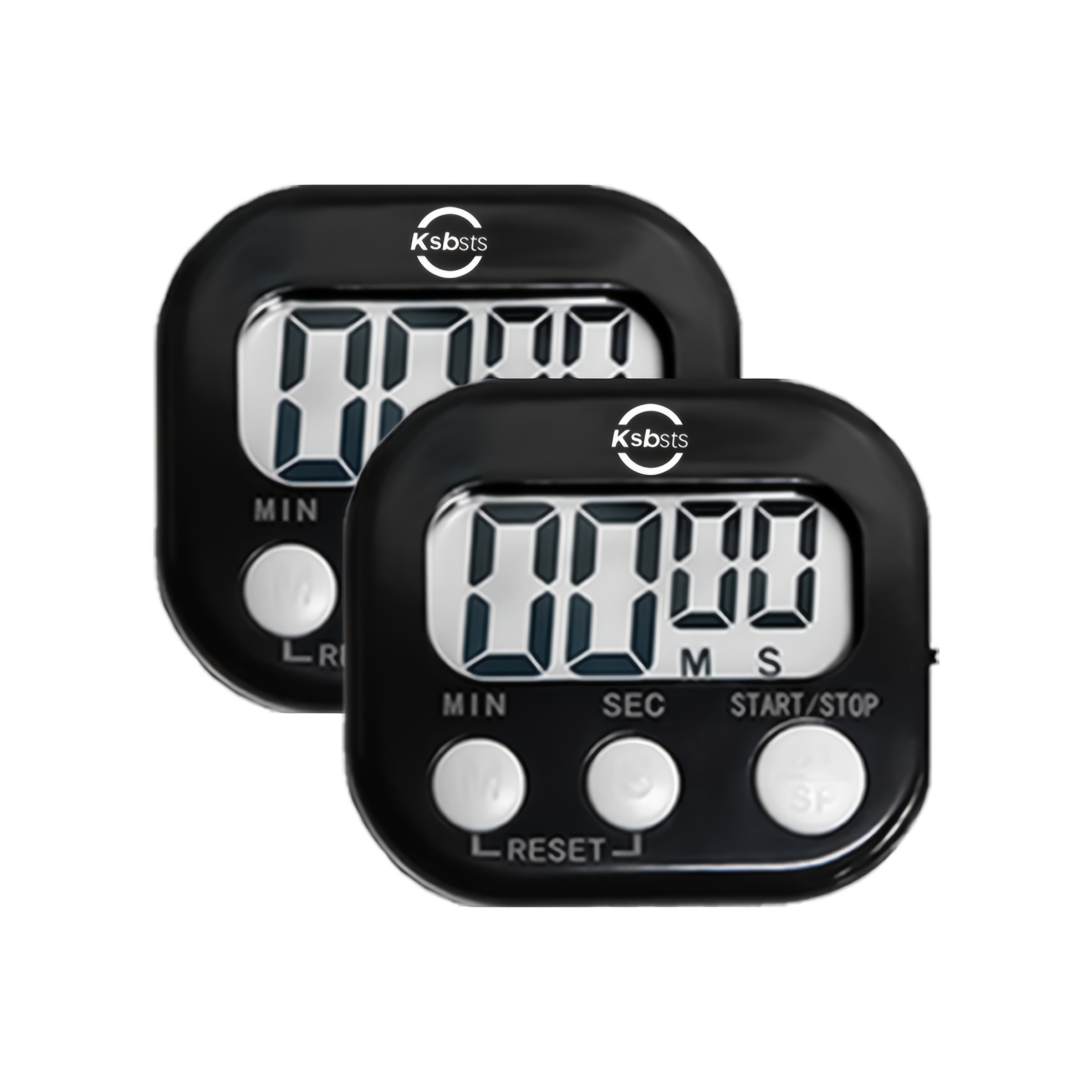 2-pack digitale timer met magnetische basis en aftikker -   display, 24-uurs timer, magnetische keukentimer, geschikt voor koken, klaslokaal, lichaamsbeweging, batterij niet inbegrepen