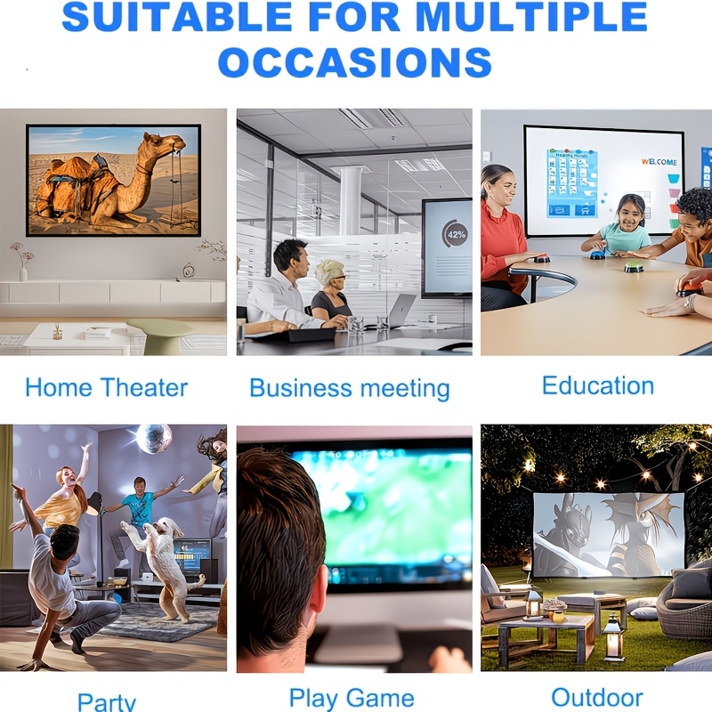 16:9 HD Foldable Projection Screen with Anti-Wrinkle Design