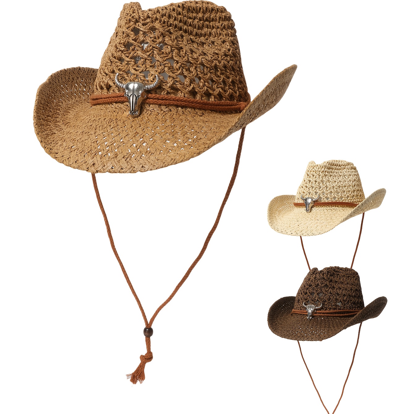 Beach Hat Summer Cowboy Hat Mens Cowboy Hat Straw Dubute 