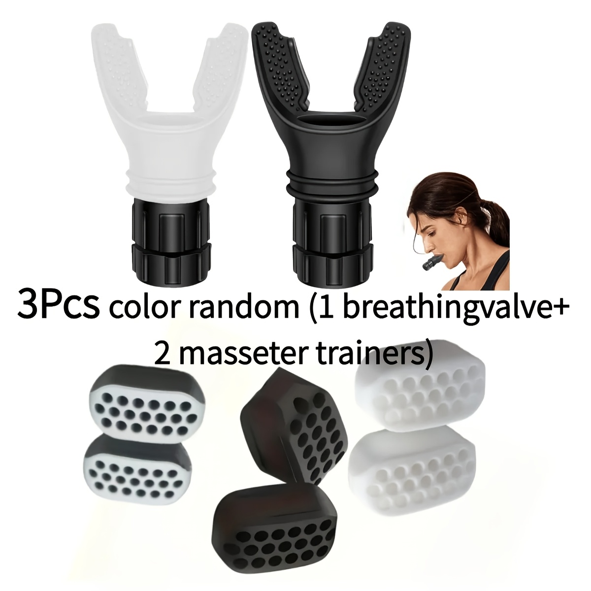 Random Color 3pcs Facial Trainer, Adjustable Resistance Exercise