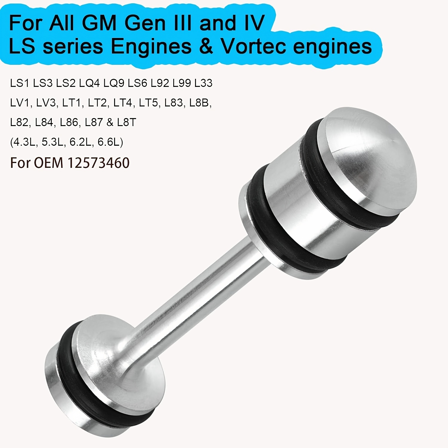 TEMU 1pc Ls Rear Plug Barbell Oil Diverter Fits For Gm & Iv Ls1 Ls3 Ls2 Lq4 Lq9 Ls6 L92 L33 L99 Oil Diverter Ls Barbell 6061- Aluminum Alloy And 3pcs
