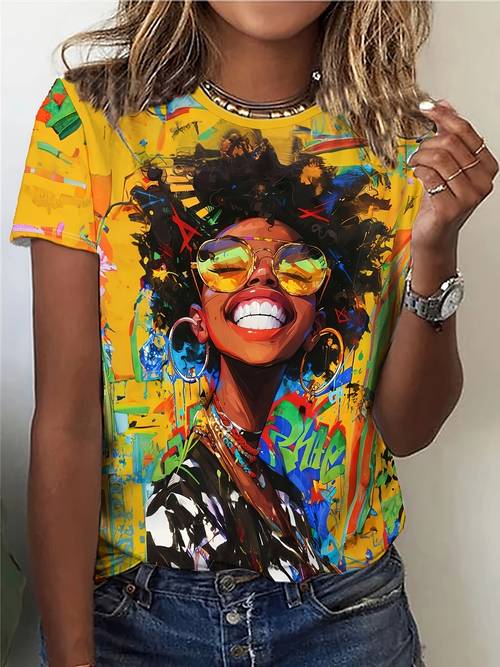 rundhals-t-shirt mit rundhalsausschnitt, lässiges kurzarm-t-shirt für frühling und sommer, damenbekleidung