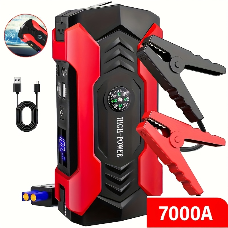 TEMU 7000a Portable Car Jump Starter Only Optional 7000a Car Jump Starter With Air Pump, Jump Battery Pack (up To 10l Gas Or 8.5l ) With Portable
