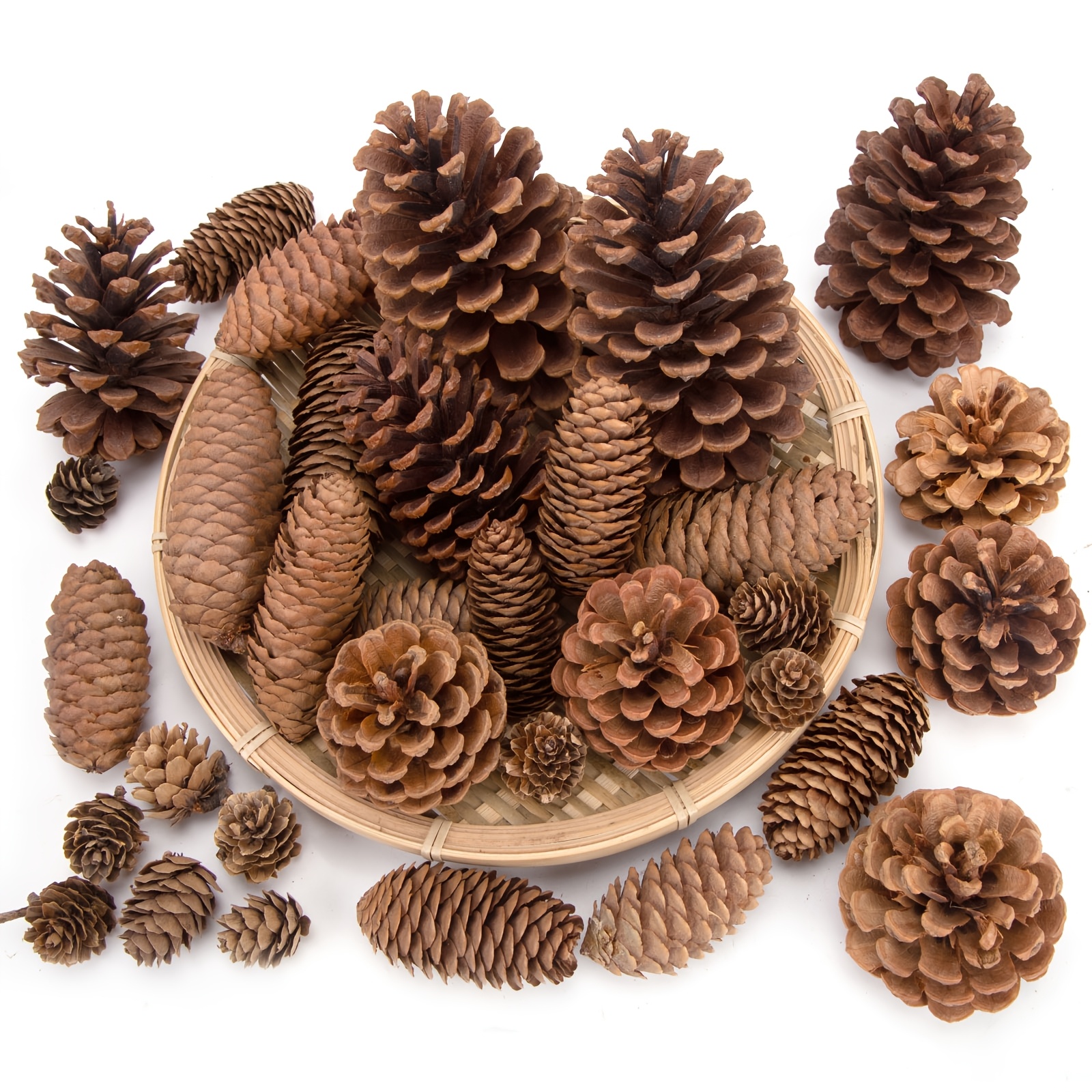 TEMU 50pcs Large Natural Ornaments, Pine Cones For Crafts, Ornaments For Christmas Tree, Wreath Making, Winter Christmas Bowl Fillers, Winter Vase