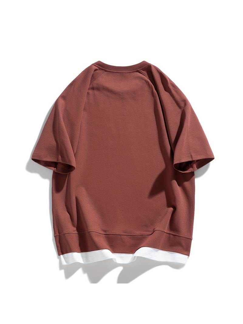 Top Estivo Donna A Maniche Corte – T-shirt A Righe Raglan – Girocollo Moda Casual – Rosso Taglia M