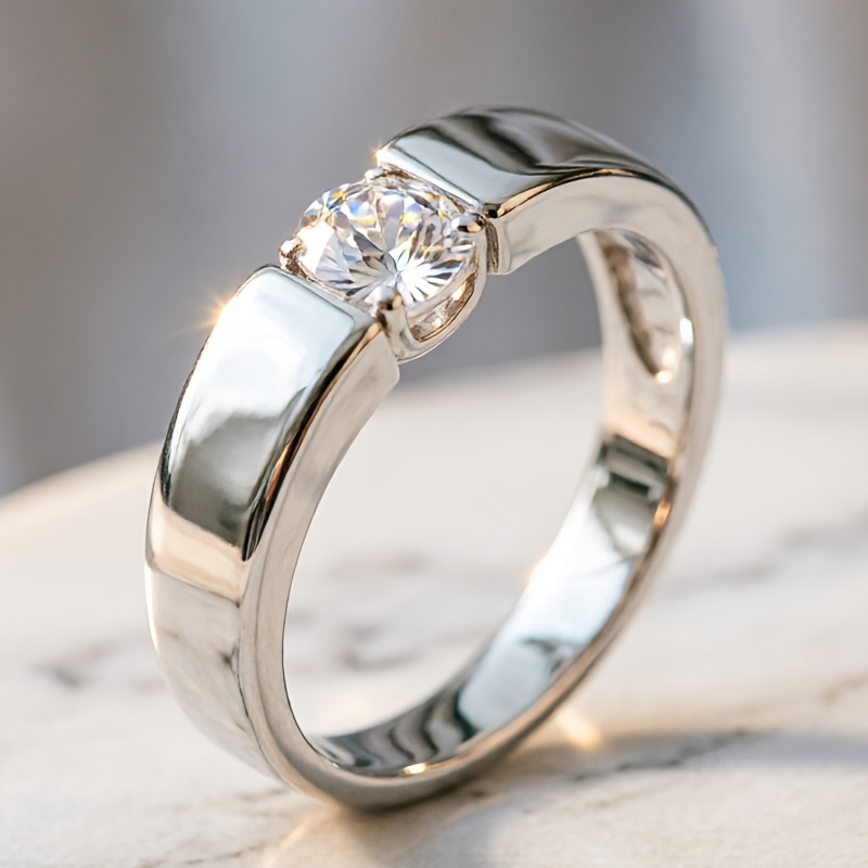 Women's Minimalist 0.5 Carat Synthetic Zirconia Engagement Ring