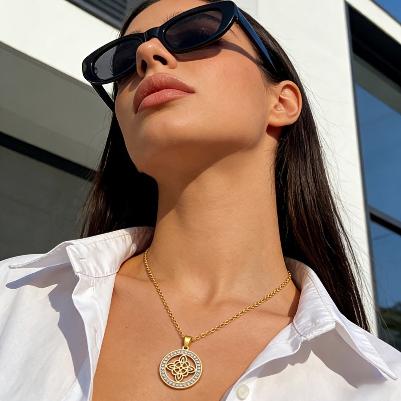 Women's Elegant Hollow Celtic Knot Pendant Necklace