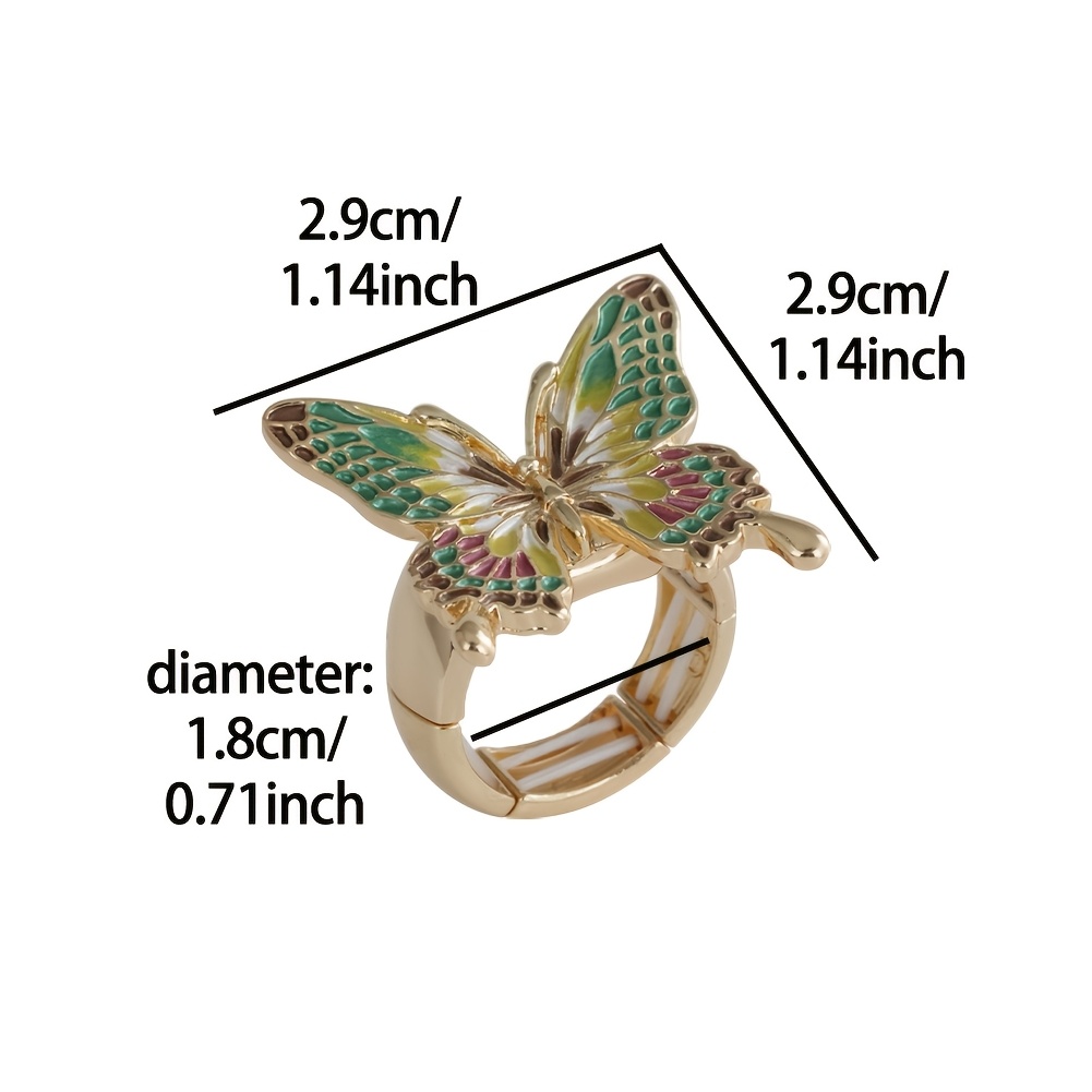 Women's Elegant Golden Plated Butterfly Ring